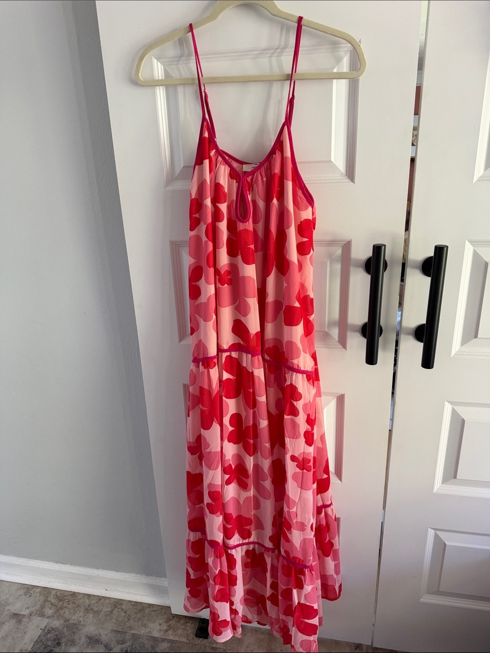 Pink & Red Floral Maxi Dress - Sleeveless Summer Dress